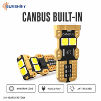 Ampoule LED CANBUS T10 W5W 194 168 plaquée or Sunshiny, sans erreur, 6-SMD 3030, pour plaque d'immatriculation et feux de position latéraux de voiture