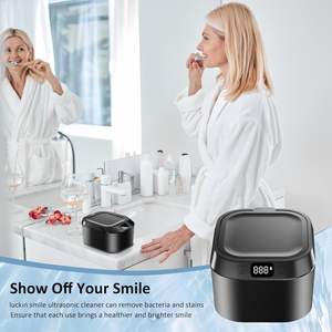 Protez ve diş tutucular için 220mL ultrasonik UV temizleyici 48000HZ 360 derece otomatik derin temizlik elektrik güç kaynağı - Product Image 6