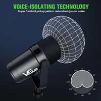 VeGue VM70 USB/XLR Dynamisches Gesangsmikrofon aus Metall mit Nierencharakteristik für Podcasting, Gaming, Aufnahmen & Live-Streaming