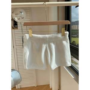 Shorts de Punto Acanalado con Cordón, Blancos, Ropa Casual para Mujer - Product Image 5