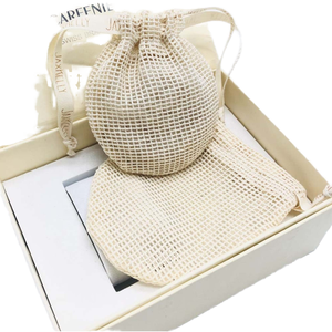 ถุงตาข่ายสบู่ธรรมชาติเป็นมิตรต่อสิ่งแวดล้อมถุงตาข่ายทำจากผ้าฝ้ายรูปหัวใจฟรีถุงขัดผิวสำหรับใช้ในครัวเรือน - Product Image 5