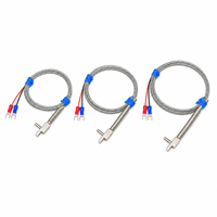 T Shape Flat Lug K Type Thermocouple WRN Flexible Stainless Steel Braided Wire IP65 OEM ODM Temperature Measurement