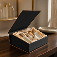 Boîte cadeau pliable pour produits de soin avec insert pour flacon et pot, pour l'emballage et la présentation de cosmétiques, emballage de luxe personnalisé pour la vente au détail