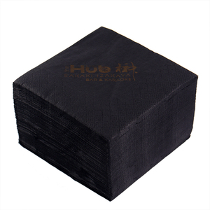 Bán Buôn Giấy Khăn Ăn 2 Ply Màu Đen 1/4 Gấp Cocktail Khăn Ăn Trinh Nữ Bột Giấy 23*23Cm Nước Giải Khát Biểu Tượng Tùy Chỉnh Giấy Khăn Ăn Serviettes - Product Image 1