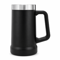 Mug isotherme en acier inoxydable de 20 oz avec poignée, double paroi, revêtement en poudre, logo personnalisé, OEM, tasse de bureau pour cadeaux
