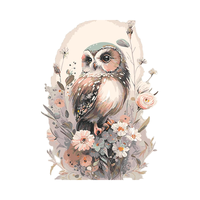 Mrnsiet Kit de Peinture à l'Huile Moderne Écologique Imprimée par Numéros pour Adultes, Motif Hibou, avec Toile, Décoration Murale pour la Maison 16x20 pouces