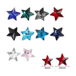 Venta al por mayor de estrellas de cristal de cinco puntas con base puntiaguda, diamantes de agua de cristal de cinco puntas, accesorios de ropa de fábrica - Product Image 3
