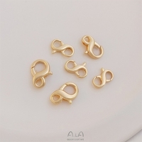 Connecteur de bracelet et collier en forme de 8 plaqué or 14 carats, fabriqué en Corée, pour la création de bijoux DIY