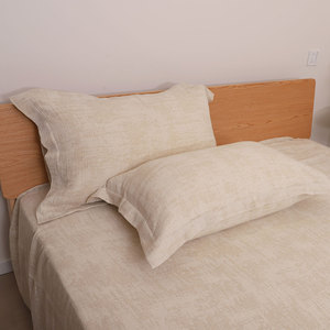 Vente en gros de draps français en lin lavé à la <span class=keywords><strong>pierre</strong></span> de couleur unie Queen King Size 100 lin linge de lit ensemble de housse de couette - Product Image 4
