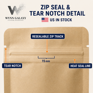 Bolsa de Papel Kraft con Ventana y Cierre Hermético, Apta para Alimentos, 15*22*4cm, 6*8.7*1.6in, para Envasar Té, Café, Nueces, Snacks, Producto en Stock en EE. UU. - Product Image 5