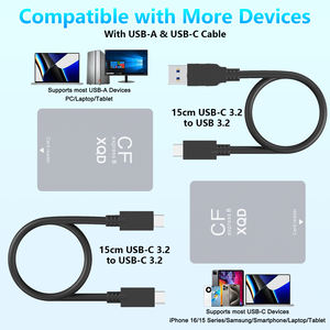 Pour Rocketek nouveau 3 en 1 haute vitesse USB 3.2 Gen 2 CFexpress Type B <span class=keywords><strong>XQD</strong></span> SD3.0 lecteur de <span class=keywords><strong>carte</strong></span> graveur 10Gbps vitesse de transfert - Product Image 4