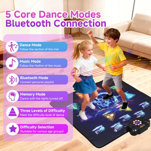 Tapis de danse sans fil avec musique intégrée, 8 <span class=keywords><strong>jeux</strong></span>, 3 niveaux, cadeaux pour enfants, anniversaire, Noël - Product Image 2