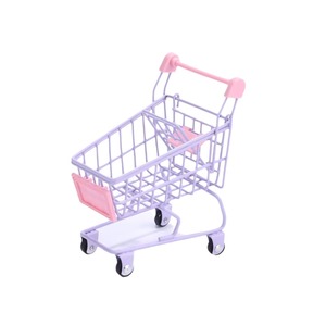 Mini carrito de compras de metal, color rosa, morado, azul, blanco, de hierro forjado, accesorio para fotos de muñecas y decoración, de 8 a 13 años - Product Image 5
