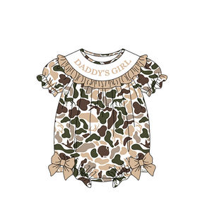 Combinaison courte à manches courtes pour bébé fille, motif camouflage gris, personnalisée SR3914, pour bébé fille, vente en gros, ensemble pour enfant - Product Image 6