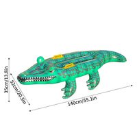 Crocodile gonflable géant vert pour piscine, 140 cm, jouet de piscine extérieur pour les fêtes en rivière et en piscine, décorations d'anniversaire pour enfants, Halloween