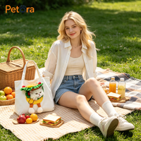 Sac de transport pour animaux de compagnie en peluche 3D mignon en forme de hamburger Petora pour les cafés, les sorties, les promenades en ville, les petits chats et les chiots