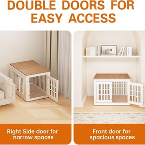 Cross-border minimalist high-value home indoor dog cage for small and <b>medium</b>-sized pets, double door, large space pet furniture - Product Image 2