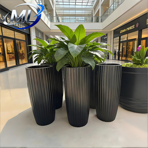กระถางต้นไม้ไฟเบอร์กลาสทรงกระบอก กระถางปลูกต้นไม้สมัยใหม่ กระถางไฟเบอร์กลาสทรงสูง กระถาง FRP สำหรับตกแต่งห้างสรรพสินค้า - Product Image 4