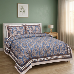 Parure de lit douce et écologique de haute qualité, en coton et soie, style Kantha, patchwork imprimé, lavée à la pierre, pour lit Queen ou King Size - Product Image 2