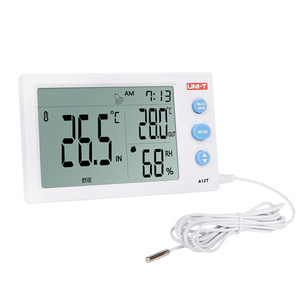 Thermomètre hygromètre numérique haute précision UNI-T A10T/A12T/A13T avec affichage de l'heure et sélection de mode pour usage domestique intérieur/extérieur - Product Image 3