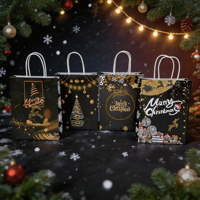 Sac fourre-tout en papier kraft vert recyclable 120 g/m² avec poignée personnalisable pour cadeaux de fêtes et vente au détail en café