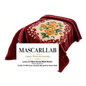Couverture en Raschel de vison de luxe, douce et chaude, 2,5 kg, 714 GSM, taille simple, emballage en balles en vrac pour la maison et l'hôtel - Product Image 1