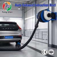 Enrouleur de Tuyau d'Évacuation Électrique Motorisé Fengshen Certifié CE 152 mm 10 m 0,75 kW avec Ventilateur – Équipement Professionnel pour Garage de Réparation Automobile