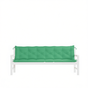 Coussins de banc d'extérieur en tissu Oxford vert, lot de 2, rectangulaires, matelassés, amovibles, lavables, utilisables toute l'année - Product Image 1