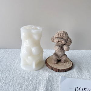 New Design Diy Handmade Making Animal Aromatherapy Plaster Molds <b>Standing</b> Teddy Dog Silicone Candle Mold - Product Image 2