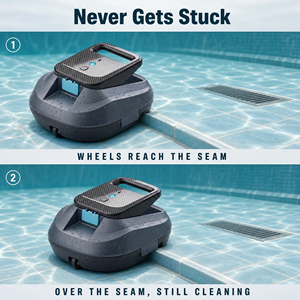 Nettoyeur de <span class=keywords><strong>piscine</strong></span> électrique automatique pour piscines hors sol 120 m² <span class=keywords><strong>Robot</strong></span> de nettoyage extérieur sans fil Moteur sans balais Nettoyage des bords - Product Image 4