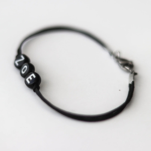 Braccialetto Personalizzato con Nome o Iniziali su Corda Nera, Regalo per <span class=keywords><strong>Uomo</strong></span> - Product Image 3