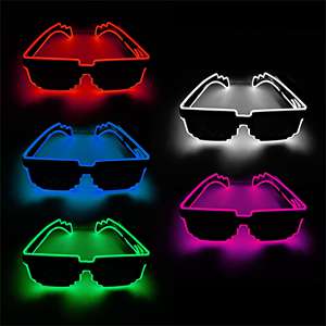 نظارات دي جي راف كرنفال للحفلات مصنوعة من بلاستيك النايون ومزودة بإضاءة LED نظارات شمسية متعددة الألوان للحفلات - Product Image 1