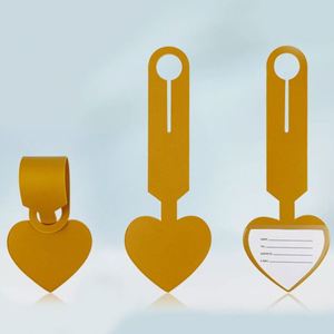 PU Leather Heart Shape <b>Name</b> <b>Tag</b> for Suitcase Foldable Luggage Identifier Bag <b>Tags</b> Privacy Protection - Product Image 4