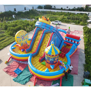 Castillo Inflable con Tobogán Acuático y Pista de Obstáculos, Temática de Circo, para Niños y Adultos - Product Image 5