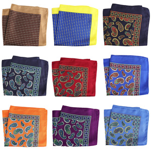 Grande su misura 33X33 CM fazzoletto da taschino per abiti da uomo motivo floreale Paisley fiore Plaid Design poliestere per la propria tasca - Product Image 3