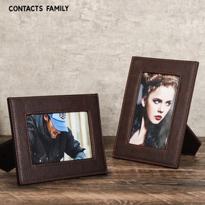 Handmade Full Grain Leather Photo Frame 5X7 <strong>Home</strong> &amp; Office Decor with Stand for Desktop Display - Product Image 1