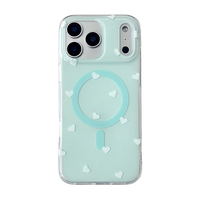 Coque antichoc magnétique à motif cœur pour iPhone 12 13 14 15 16 Pro Max 17 Air 16 Plus – Étui Candy