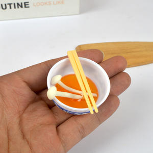 Modelo de tazón pequeño de porcelana azul y blanca de estilo chino de 4 cm, juguete de comida especializada - Product Image 2