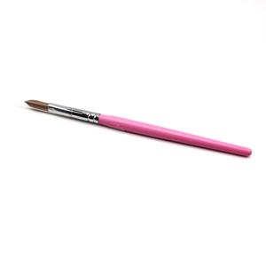 Pinceau à ongles en acrylique avec manche en bois rose, poils purs en Kolinsky, plusieurs tailles, pour extension d'ongles, salon de manucure - Product Image 1