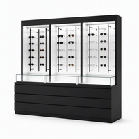 Vitrine de présentation de lunettes optiques en bois écologique et robuste avec éclairage LED pour salon de vente de lunettes moderne