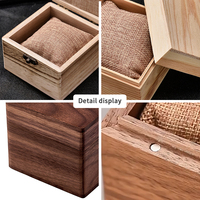 Boîte à bijoux en bois de noyer faite à la main personnalisée avec gravure au laser pour emballage cadeau taille et logo personnalisés vente en gros