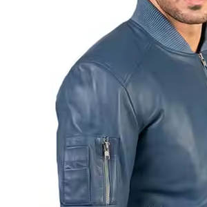 Vente en gros Logo personnalisé Veste en cuir pour hommes en coton Veste en cuir pour hommes utilisation extérieure respirante - Product Image 5