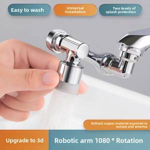<span class=keywords><strong>Robinet</strong></span> à bras mécanique ABS à poignée unique, bec d'extension de salle de bain rotatif Antisplash moderne, <span class=keywords><strong>lavabo</strong></span> de cuisine universel - Product Image 2