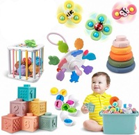 Jouet éducatif pour bébés de 0 à 2 ans, blocs de construction en caoutchouc souple, boîte sensorielle de correspondance numérique, boîte de combinaison