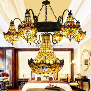 Magnifique Lustre LED Vintage Multi-têtes en Verre Fait Main, Culot E-27, Lumière Blanc Chaud Doux 2700K pour Éclairage Suspendu de Villa - Product Image 3