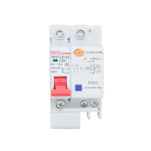 Devre kesici RCBO tipi C 230V 50HZ 47LE-63 C25 1P + N RCBO devre kesici 63a MCB/RCCB/RCBO