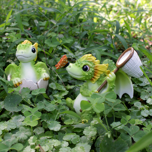 Lindo dragón pequeño sets2 Mini dragón para maceta Decoración Accesorios de jardín suministros de jardín en miniatura para adorno de jardín - Product Image 3