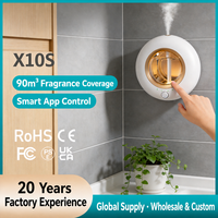 Diffuseur d'arômes compact et silencieux, technologie ultrasonique Bluetooth, contrôle par application, écran tactile, montage mural, parfum d'intérieur