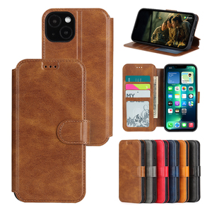 Funda de Cuero Tipo Cartera con Tapa Abatible de Lujo para iPhone 15 <span class=keywords><strong>Pro</strong></span> Max, 16 Plus, 14, <span class=keywords><strong>13</strong></span>, 17 Air, 16e, con Ranuras para Tarjetas - Product Image 3