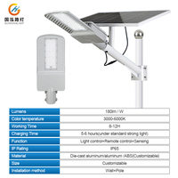Lampadaire Solaire LED Monocristallin de Style Moderne, Étanche IP65, en Aluminium, à Détection, 60W 80W 100W 150W 200W, Haute Luminosité, Personnalisable